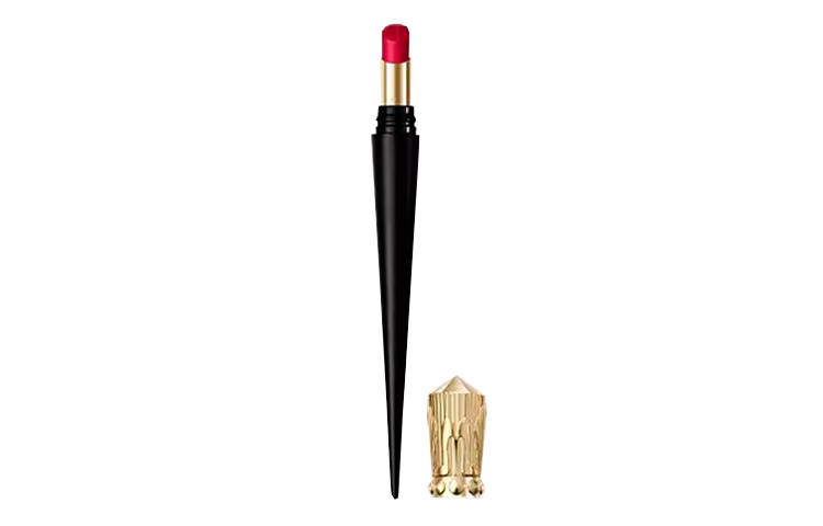 Christian Louboutin CL Thin High Heel Lip Balm Black Tube Lipstick, Moisturizing Matte Hydrating