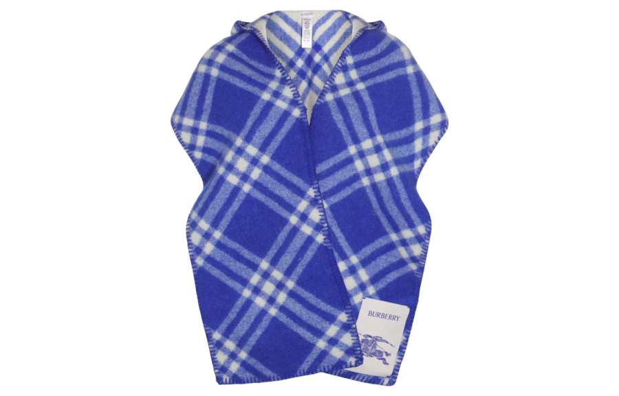 Burberry Hood Equestrian Knight Checked Scarf