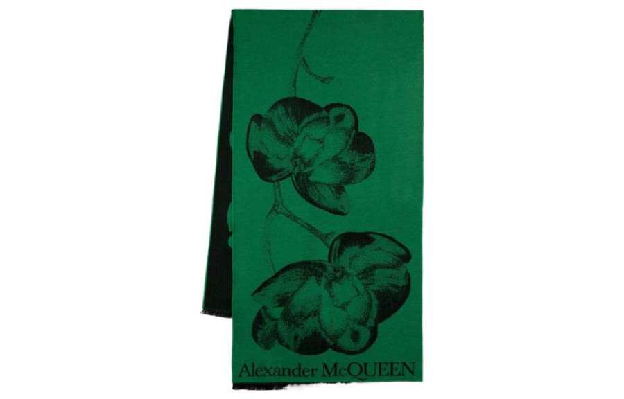 Alexander McQueen 【Previous Season】floral-print wool-silk scarf
