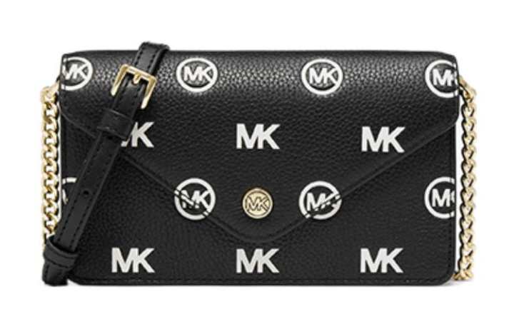 MICHAEL KORS MICHAEL KORS Jet Set Travel Cow Leather Envelope Bag, Shoulder Bag, Crossbody Bag Small Women's Black