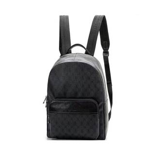Hush Puppies PVC Top Grain Cow Leather Backpack Regular Men's Navy Blue
