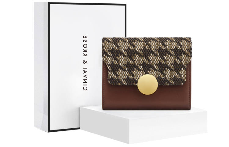CinvaiKrose XINWAYI·KELUOSI Fabric, Synthetic Leather Wallet, Coin Purse, Card Holder, Document Bag, Wallet Regular Women's Brown