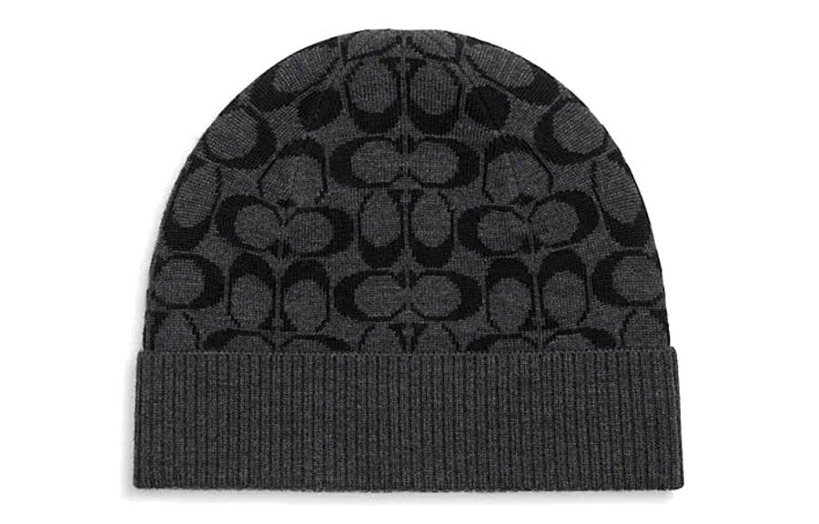 COACH COACH Sheep Wool Beanies Men's Gray