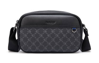 FAIRWHALE PVC Shoulder Bag, Crossbody Bag Small Unisex Lead Gray