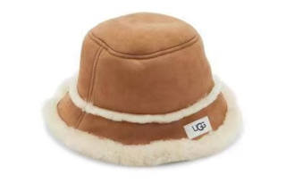 UGG Leather Bucket Hats Unisex Khaki