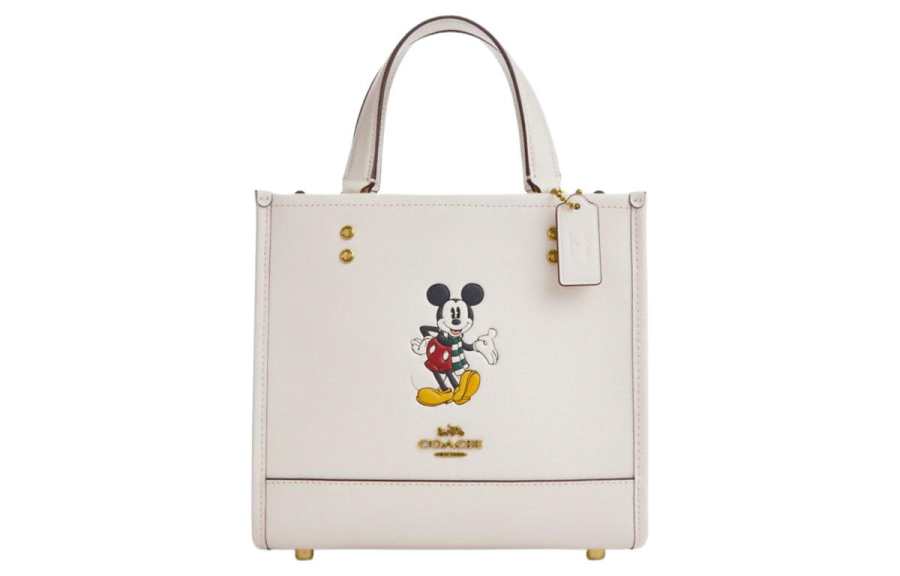 COACH Dempsey Leather Sheet Music Bag, Tote Bag, Shopping Bag, Shoulder Bag, Crossbody Bag, Handbag Small Women's Ecru
