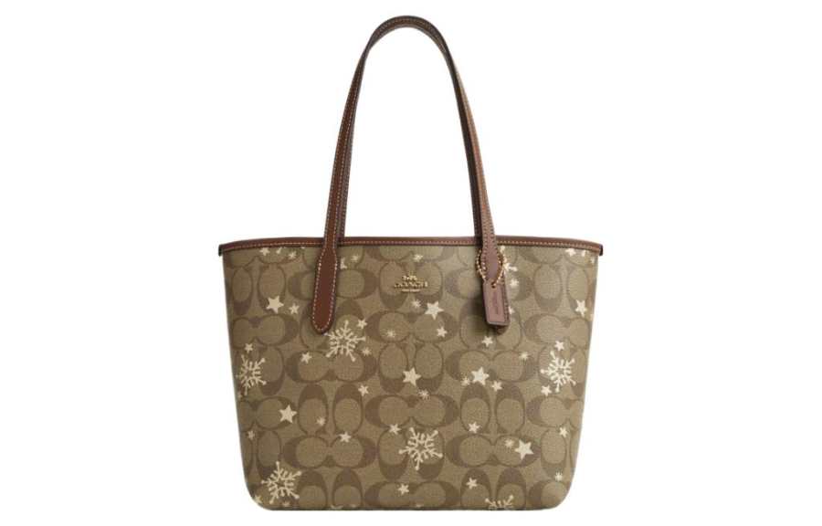 COACH City Multicolor Leather Tote Bag, Shopping Bag, Shoulder Bag Medium Women's Khaki