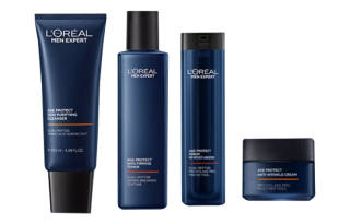 L'OREAL L'Oréal Men's Youth Skin Source Lotion Skincare Set Four Step Wrinkle Reducing Program Hydrating Cleaning