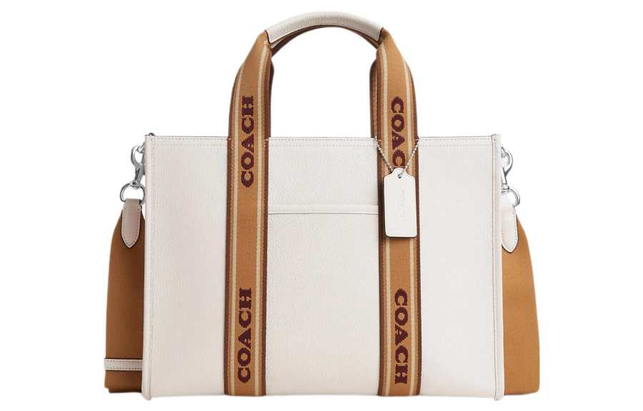 COACH Smith Fabric With Leather Tote Bag, Shopping Bag, Shoulder Bag, Crossbody Bag, Handbag Medium Women's