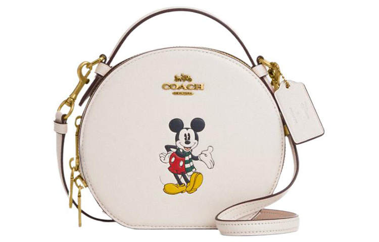 COACH Collaboration Canteen Cow Leather Handbag, Shoulder Bag, Crossbody Bag Small Women's Milk White