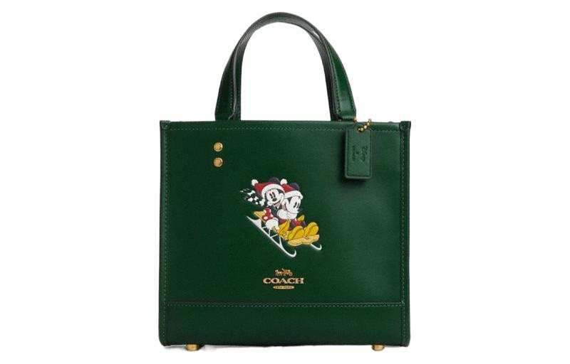 COACH Dempsey Leather Sheet Music Bag, Tote Bag, Shopping Bag, Shoulder Bag, Crossbody Bag, Handbag Small Women's Green