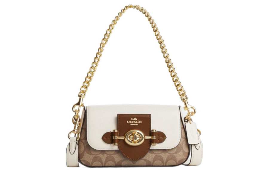 COACH Brie Cow Leather Handbag, Shoulder Bag, Crossbody Bag Small Women's