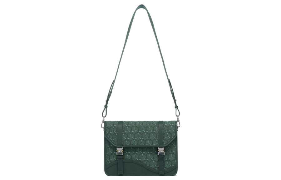 LI-NING 1990 LI NING 1990 Classic Collection Cow Leather Shoulder Bag, Crossbody Bag Regular Unisex Spruce Green