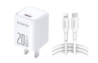 ROMOSS AC20C 20W Type C Output PD Fast Charging, Compatible With Apple IPhone 15 16 Chargers