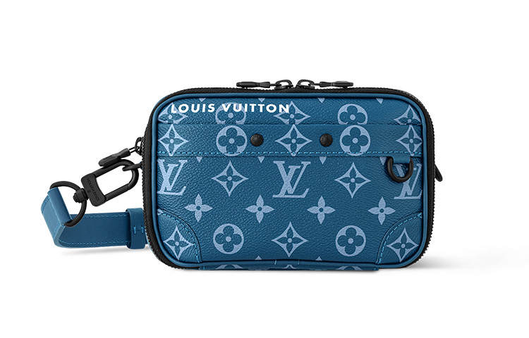 LOUIS VUITTON Alpha Monogram Canvas Crossbody Bags Regular Men's Atlantic Blue