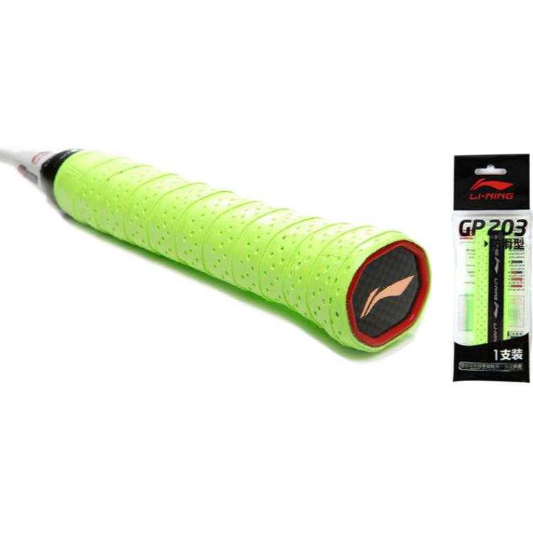 Li-Ning Li Ning Badminton Grip Tapes Neon Green Breathable Perforated Pu Thin GP203