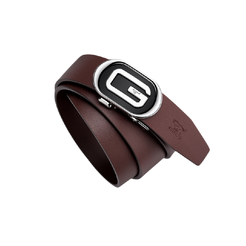 SEPTWOLVES SEPTWOLVES Webbing Automatic Buckle Casual Cow Leather Belts Men's Width 3.5CM