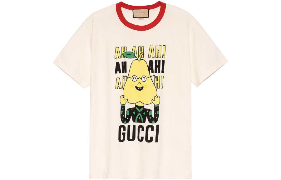 GUCCI T Shirts Unisex Beige Crew Neck Moderate Straight Fit