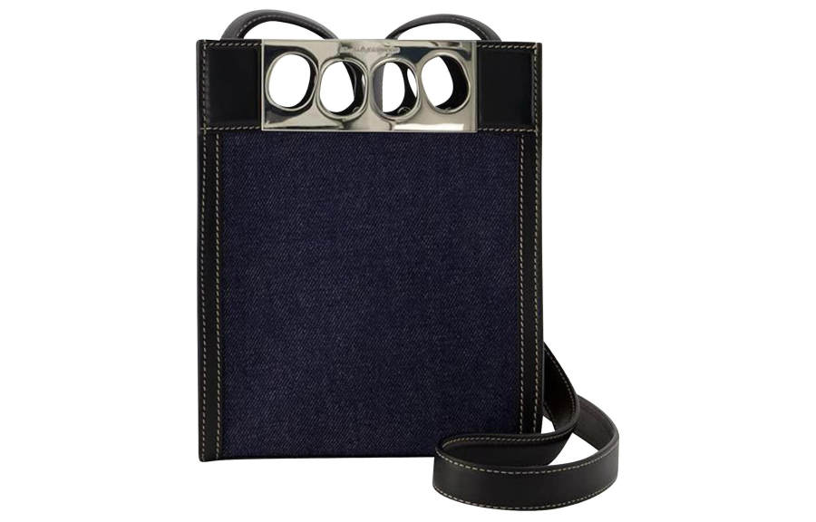 Alexander McQueen Denim With Leather Trim Tote Bag, Shopping Bag, Shoulder Bag, Crossbody Bag, Handbag Mini Men's