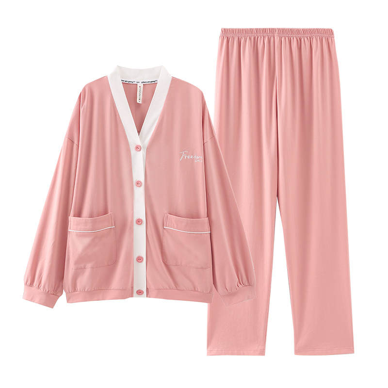 FENTENG Pajama Set Women's Lotus Root Red, Beige Apricot