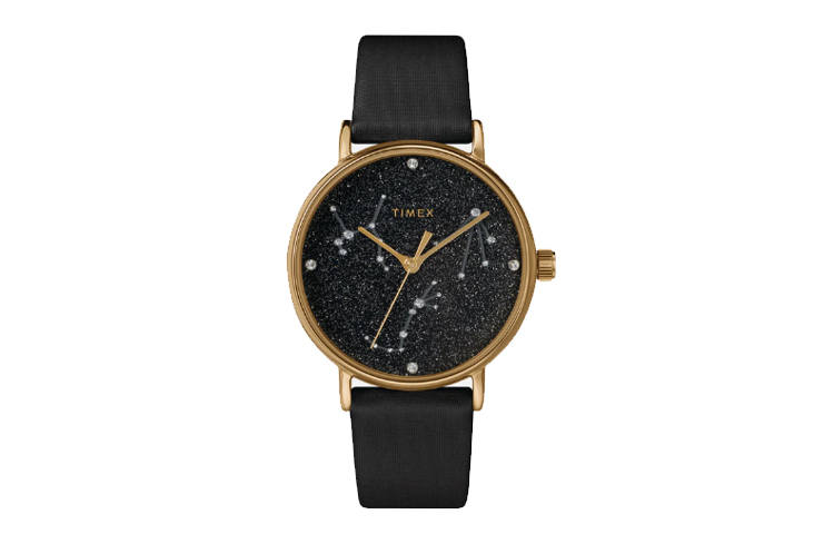 TIMEX TREND Wrist Watches Quartz Movement Leather Strap Black Dial Women's Watch 30m Water Resistant