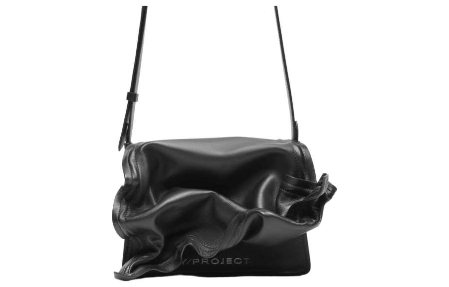 Y/Project Cow Leather Shoulder Bag, Crossbody Bag Regular Women's Black
