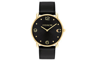 COACH ELLIOT Wrist Watches Quartz Movement Cow Leather Strap 36mm Black Dial Women's Watch
