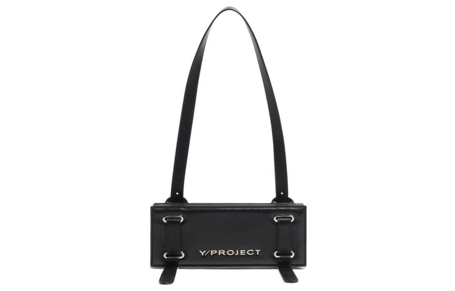 Y/Project Cow Leather Accordion Bag Clutch Shoulder Bag Mini Women's Black