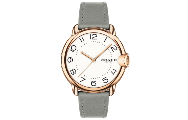 COACH Arden Collection Wrist Watches Quartz Movement Leather Strap 36mm White Dial Women's Watch 30m Water Resistant