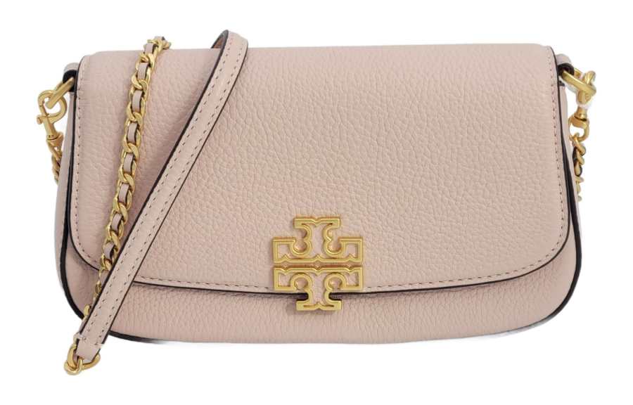TORY BURCH Britten Flap Closure Cow Leather Shoulder Bag, Handbag, Crossbody Bag Small Women's
