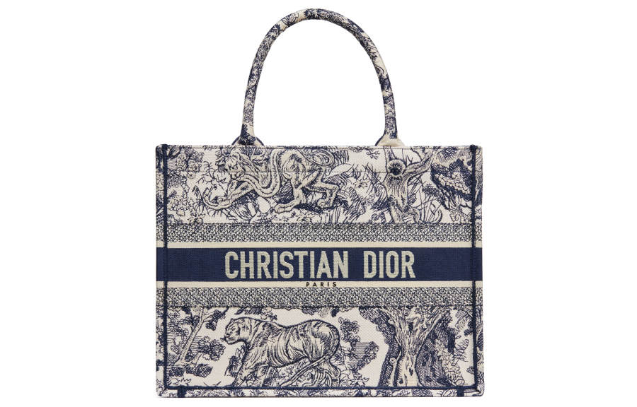DIOR BookTote Embroidery Tote Bag, Shopping Bag, Shoulder Bag, Handbag Medium Women's Blue