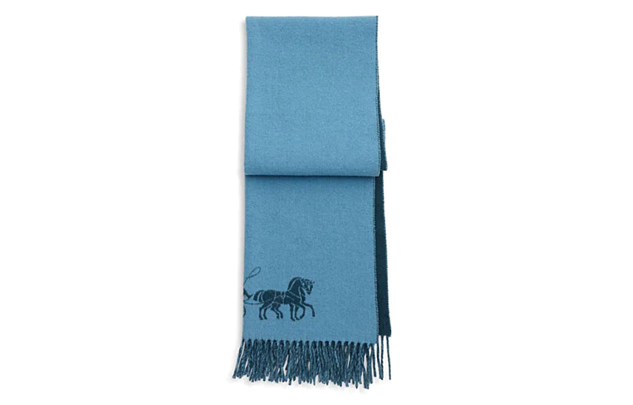COACH Sheep Wool Knit Scarves Women's Blue