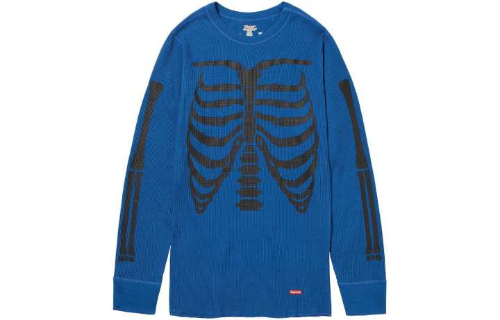 Supreme Supreme Hanes Bones Thermal Crew 1 Pack Blue