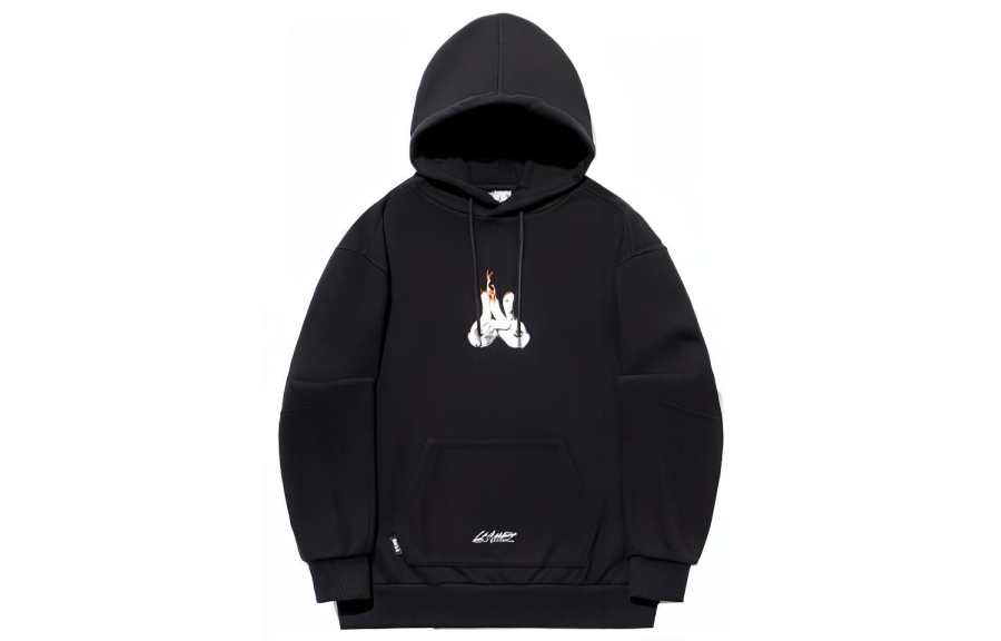 Li-Ning Li Ning Sweatshirts Unisex Black Hooded Moderate Regular