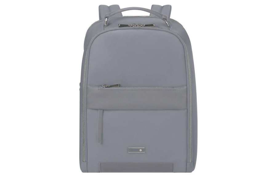 Samsonite SAMSONITE Recyclable Polyester With PU Backpack Regular Unisex Silver Gray