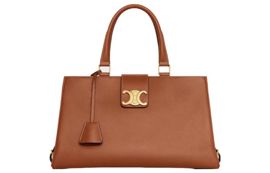 CELINE Soft Cow Leather Shoulder Bag, Crossbody Bag, Handbag Medium Women's Tawny