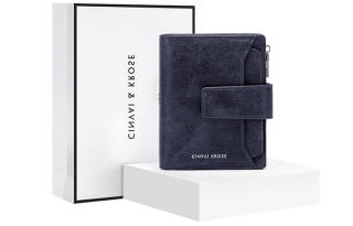 CinvaiKrose Simvay Clos Synthetic Leather Coin Purse Money Clip Clutch ID Holder Card Holder Money Clip Regular Men's Blue/Brown