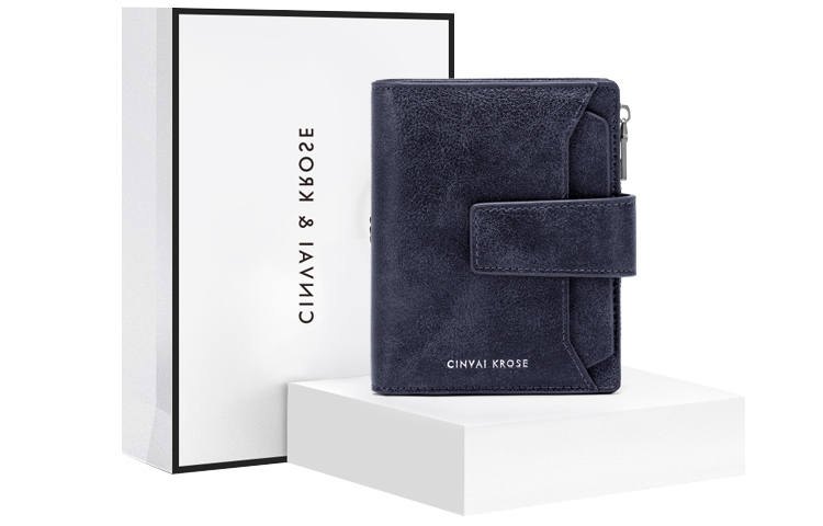 CinvaiKrose Simvay Clos Synthetic Leather Coin Purse Money Clip Clutch ID Holder Card Holder Money Clip Regular Men's Blue/Brown
