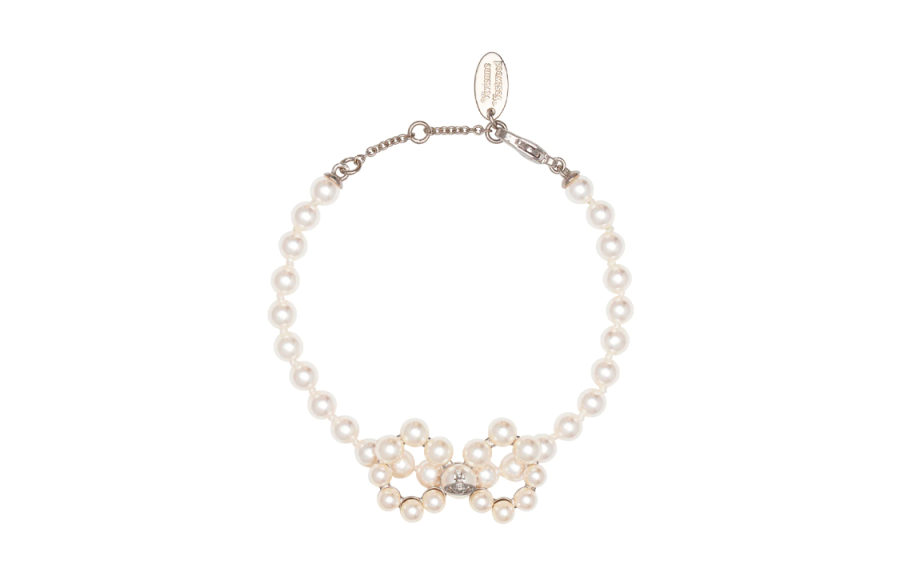 Vivienne Westwood Rhinestone Bracelets Unisex White