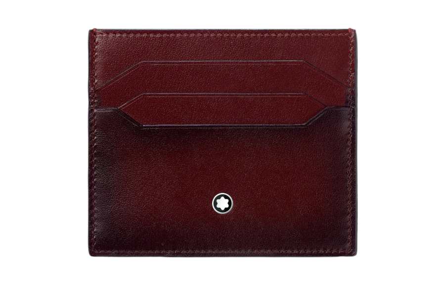 MONTBLANC Meisterstuck Cow Leather Card Holder Men's Burgundy Color