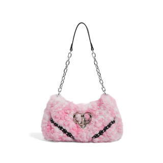 JACD Pu Urban Chic Style Girlish Baguette Shoulder Bag Regular Women's Nude Apricot