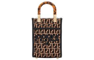 FENDI Sunshine Cotton With Modified Polyamide Tote Bag, Shopping Bag, Shoulder Bag, Crossbody Bag, Handbag Mini Women's