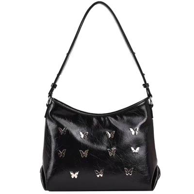 NOMK Pu Underarm Shoulder Bag Women's Black
