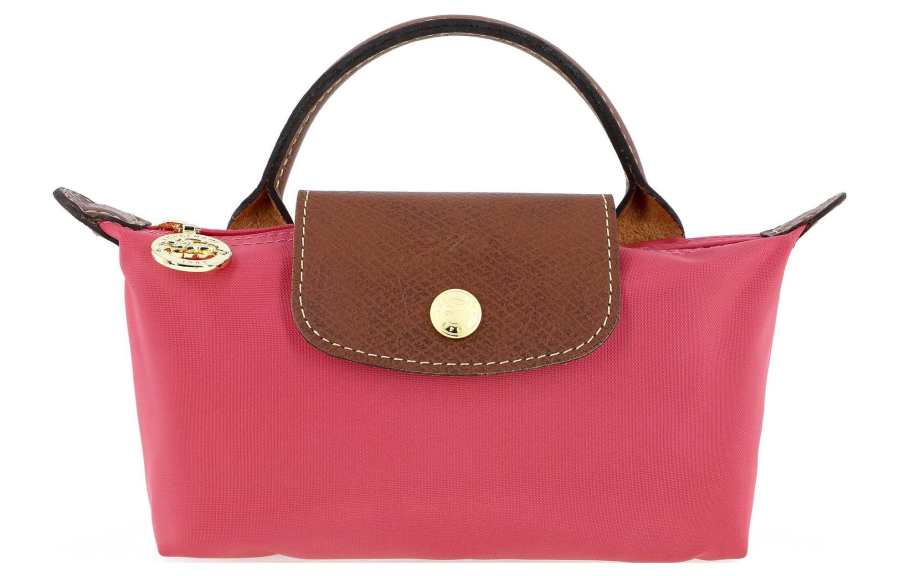 LONGCHAMP Le Pliage Canvas With Leather Trim Dumpling Bag Handbag Women's Garnet Red