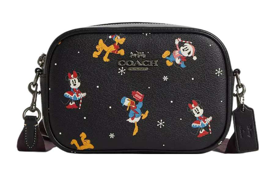 COACH Disney Collaboration Jamie Canvas With Leather Crossbody Bags Small Women's Black
