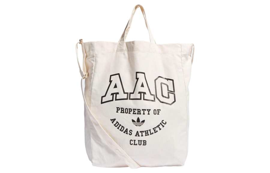 Adidas Originals Trefoil Cotton Canvas Tote Bag, Shopping Bag, Canvas Bag, Shoulder Bag, Crossbody Bag Unisex Beige