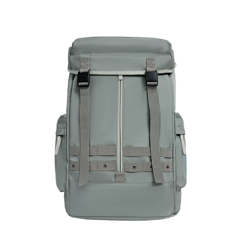 DELIXIONG Oxford Backpack Regular Unisex Light Gray/Dark Gray/Red/Black