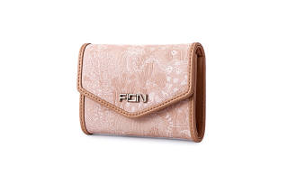 FION Fabric With Cow Leather Wallet Small Women's Pink
