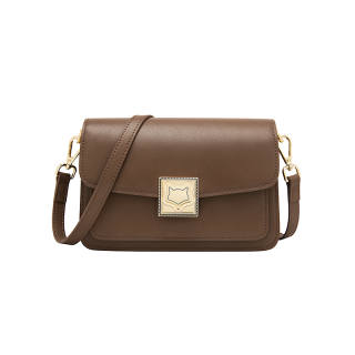 FOXER Cow Leather Small Square Bag Shoulder Bag Small Women's Black/Coffee