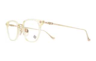 Chrome Hearts Plate And Metal Irregular Shape Eyeglass Frames Unisex Gold